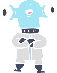 Fototapeta premium friendly flat color style cartoon alien