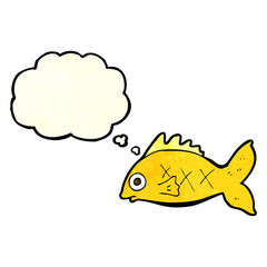 cartoon fish with thought bubble