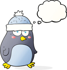 thought bubble cartoon penguin