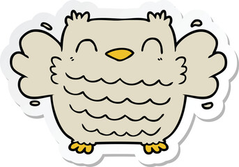 sticker of a cartoon owl
