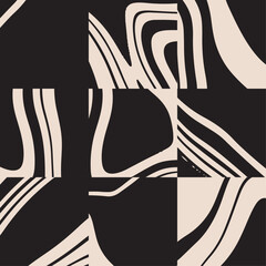 Cute trendy motley seamless pattern with abstract paper cut elements shape