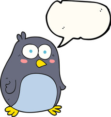 speech bubble cartoon penguin