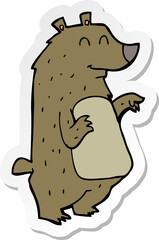 sticker of a cartoon bear