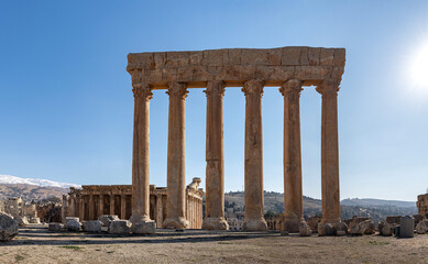 Obraz premium Baalbek (Heliopoplis), Columns of the Temple of Bacchus, Lebanon