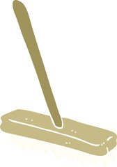 flat color illustration cartoon sweeping brush