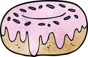 cartoon doodle donut with sprinkles