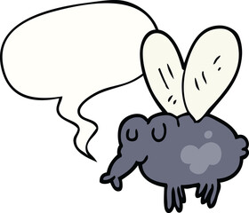 cartoon fly and speech bubble