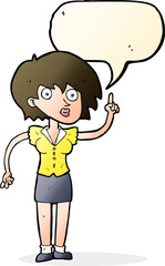 cartoon woman with question with speech bubble