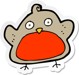 sticker of a cartoon christmas robin