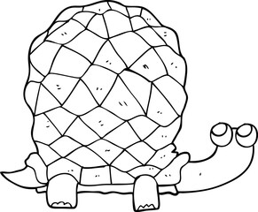 black and white cartoon tortoise