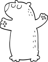 line drawing cartoon bear standing
