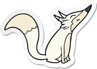 sticker of a cartoon arctic fox