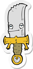 sticker of a knife cartoon character