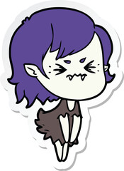 sticker of a annoyed cartoon vampire girl