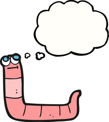 thought bubble cartoon worm