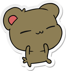 sticker cartoon of a cute bear