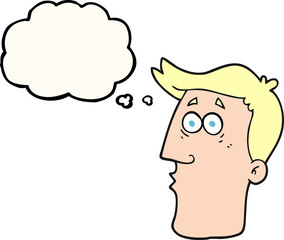 thought bubble cartoon male face