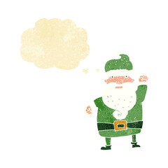 cartoon angry santa claus with thought bubble