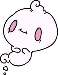 cartoon of a kawaii cute ghost
