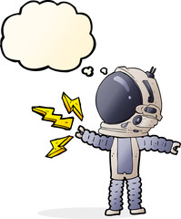 cartoon astronaut with thought bubble