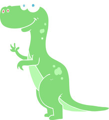 flat color illustration of a cartoon dinosaur