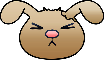 quirky gradient shaded cartoon dog face