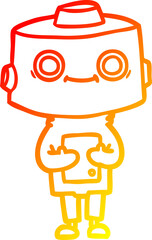 warm gradient line drawing cartoon robot