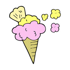 comic book style cartoon ice cream
