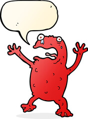 cartoon poisonous frog with speech bubble