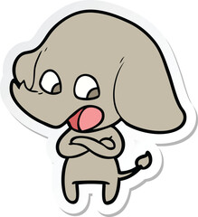 sticker of a cute cartoon elephant