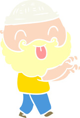man with beard sticking out tongue