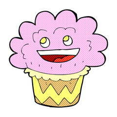 cartoon happy cupcake