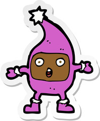 sticker of a cartoon funny creature