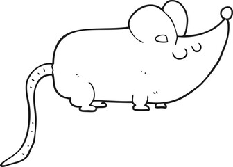 cute black and white cartoon mouse