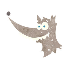 retro cartoon wolf head
