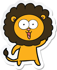 sticker of a happy cartoon lion