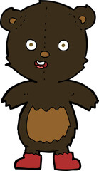cartoon happy teddy bear in boots
