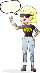 speech bubble cartoon rock woman
