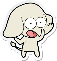 sticker of a cute cartoon elephant