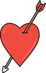 traditional tattoo of an arrow and heart