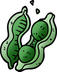 cartoon doodle peas in pod