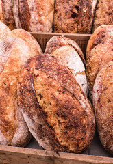 Loaves Of Freshly Baked Artisan Brown Wholemeal Bread