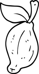 line drawing cartoon organic lemon