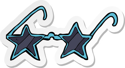 sticker of a cartoon star sunglasses