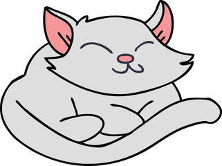 quirky hand drawn cartoon cat