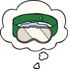 cartoon goggles and thought bubble