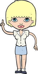cartoon woman with idea