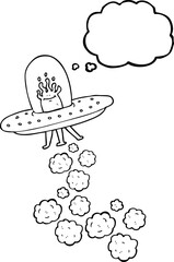 thought bubble cartoon flying saucer
