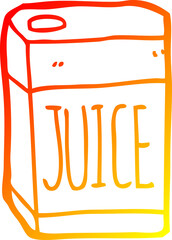 warm gradient line drawing cartoon juice box