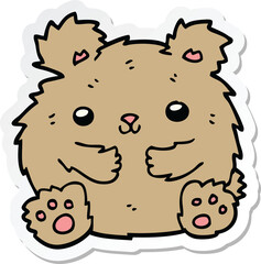 sticker of a cute cartoon bear